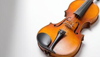 ai generado antiguo italiano violín cuerpo en blanco antecedentes foto