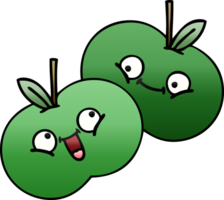 gradient shaded cartoon of a apples png