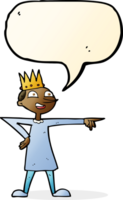 dessin animé pointant le prince avec bulle de dialogue png