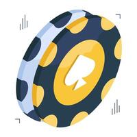 A colored design icon of casino token vector