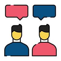 Speech bubbles with avatars depicting concept of communication vector