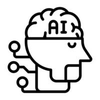 icono de diseño moderno de cerebro artificial vector