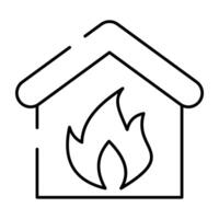 Modern design icon of home fire vector