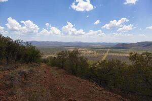 Jeep track on the mountain and on the plain photo