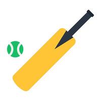 Bat with ball, icon of cricket vector