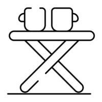 An editable design icon of coffee table vector