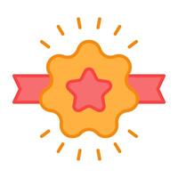 A unique design icon of star ribbon vector