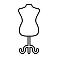 Model figure icon, linear design of mannequin vector