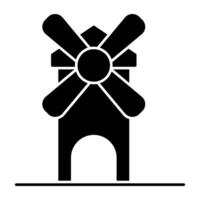 An editable design icon of domestic windmill vector