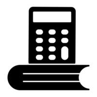 calculadora con folleto, icono de contabilidad educación vector