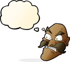 cartoon angry old man with thought bubble png