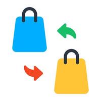 Conceptual flat design icon of shopping exchange vector
