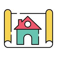 A unique design icon of home plan vector