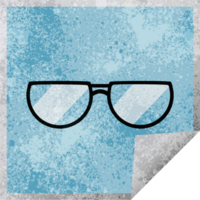 spectacles graphic   illustration square sticker png