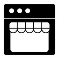 Outlet on web page showcasing web shop icon vector