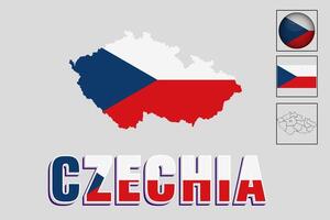 Czech Republic flag and map in a vector graphic