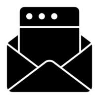 Web mail icon in filled design vector