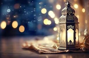 AI generated Islamic style Background design for ramadan celebration photo