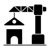 A creative design icon of home under construction vector