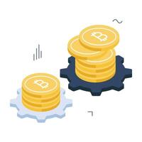 Perfecto diseño icono de bitcoin administración vector