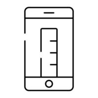 Scale inside smartphone, icon of mobile stationery vector