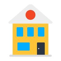 Residential property icon, flat design of homestead vector