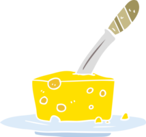 fromage de dessin animé de style plat couleur png