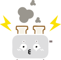 platt Färg retro tecknad serie av en av en brödrost png