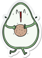 sticker of a happy cartoon avocado laughing png