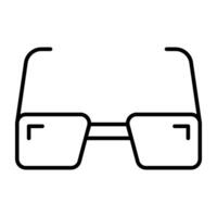 Modern eyewear accessory, linear design of glasses vector