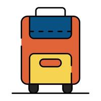 An editable design icon of trolley bag vector