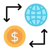 Trendy design of global dollar icon vector