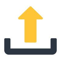 An editable design icon of upload arrow vector