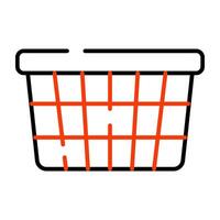 An editable design icon of grocery basket vector