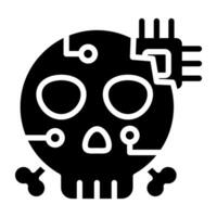 Skull showcasing concept of danger icon vector