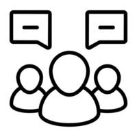 Conceptual linear design icon of team discussion vector