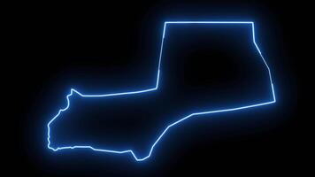 map of Najran in saudi arabia with glowing neon effect video