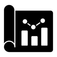 Conceptual flat design icon of polyline graph vector