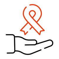 A unique design icon of cancer awareness ribbon vector