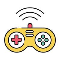 Wifi señales con juego controlador representando concepto de inteligente gamepad vector