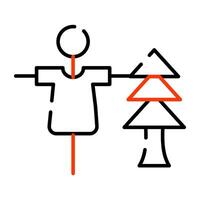 Scarecrow icon, editable vector design