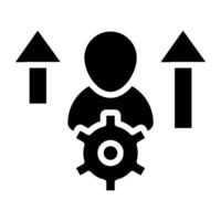 Avatar with gear showing concept of employee setting icon vector