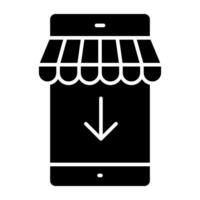 Trendy design icon of mobile shop vector