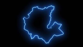 carta geografica di meknes nel Marocco con raggiante neon effetto video