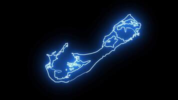 mapa do Hamilton dentro Canadá com brilhando néon efeito video