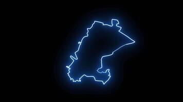 map of Taif in saudi arabia with glowing neon effect video