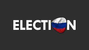 Russie drapeau avec élection texte sans couture boucle Contexte introduction, 3d le rendu video