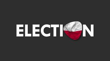 Pologne drapeau avec élection texte sans couture boucle Contexte introduction, 3d le rendu video