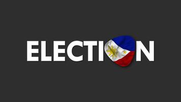 Philippines Flag with Election Text Seamless Looping Background Intro, 3D Rendering video