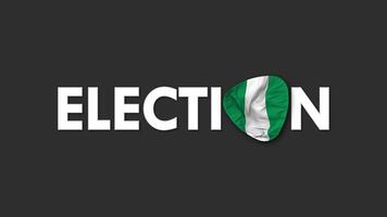 Nigeria drapeau avec élection texte sans couture boucle Contexte introduction, 3d le rendu video